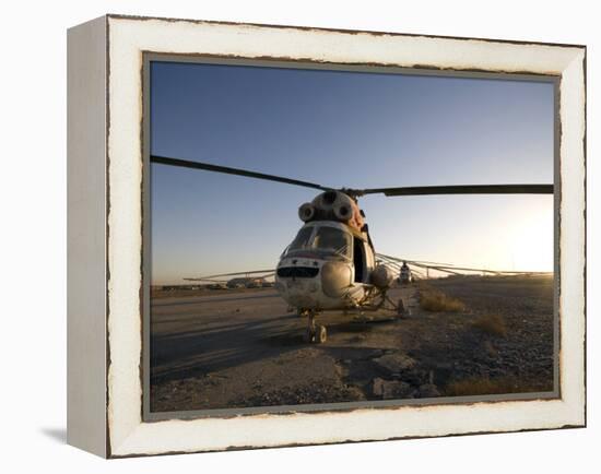 Iraqi Helicopter Sits on the Flight Deck Abandoned at Camp Warhorse-Stocktrek Images-Framed Premier Image Canvas