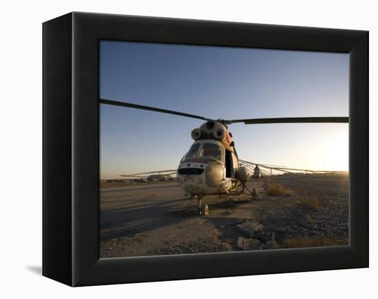 Iraqi Helicopter Sits on the Flight Deck Abandoned at Camp Warhorse-Stocktrek Images-Framed Premier Image Canvas