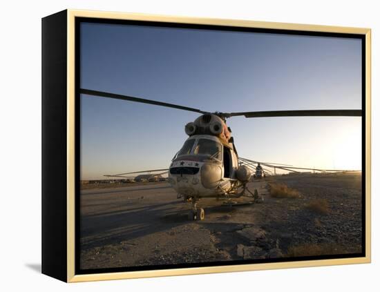 Iraqi Helicopter Sits on the Flight Deck Abandoned at Camp Warhorse-Stocktrek Images-Framed Premier Image Canvas