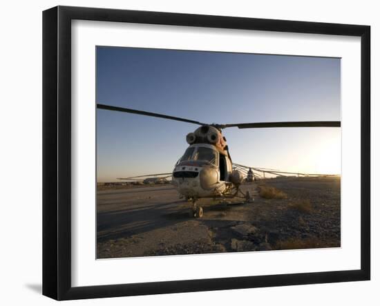 Iraqi Helicopter Sits on the Flight Deck Abandoned at Camp Warhorse-Stocktrek Images-Framed Photographic Print