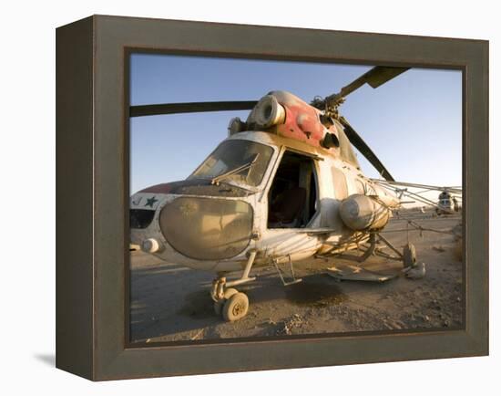 Iraqi Helicopter Sits on the Flight Deck Abandoned at Camp Warhorse-Stocktrek Images-Framed Premier Image Canvas