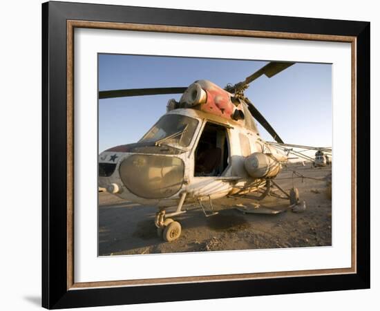 Iraqi Helicopter Sits on the Flight Deck Abandoned at Camp Warhorse-Stocktrek Images-Framed Photographic Print