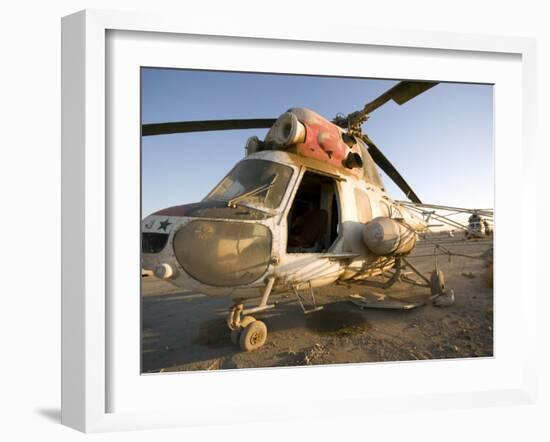 Iraqi Helicopter Sits on the Flight Deck Abandoned at Camp Warhorse-Stocktrek Images-Framed Photographic Print