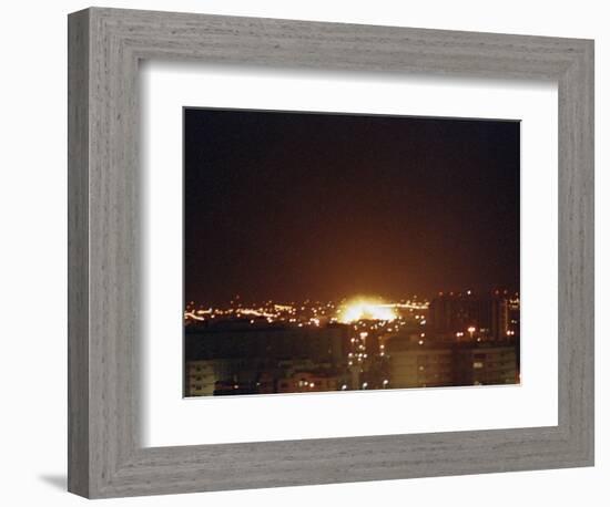 Iraqi Scud-B Missile Impact-John Gaps III-Framed Photographic Print