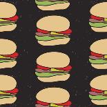 Seamless Pattern of Fast Food Burgers-ircy-Art Print