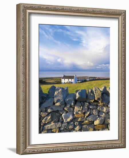 Ireland, Co.Donegal, Fanad, House and stone wall-Shaun Egan-Framed Photographic Print