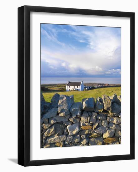 Ireland, Co.Donegal, Fanad, House and stone wall-Shaun Egan-Framed Photographic Print