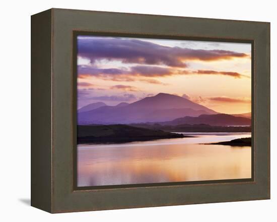 Ireland, Co.Donegal, Mount Errigal and Mulroy bay at sunset-Shaun Egan-Framed Premier Image Canvas