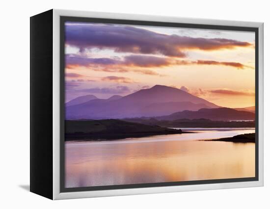 Ireland, Co.Donegal, Mount Errigal and Mulroy bay at sunset-Shaun Egan-Framed Premier Image Canvas