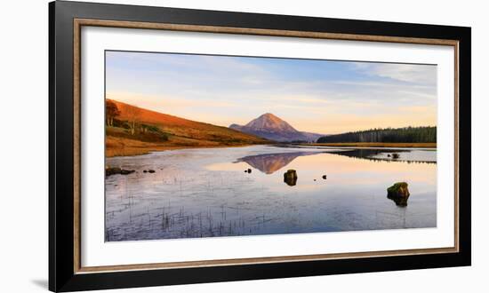 Ireland, Co.Donegal, Mount Errigal reflected in Clady river-Shaun Egan-Framed Photographic Print