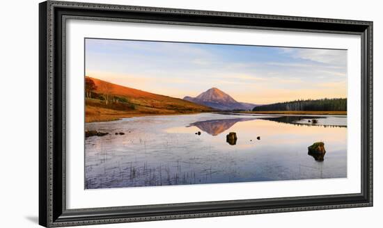 Ireland, Co.Donegal, Mount Errigal reflected in Clady river-Shaun Egan-Framed Photographic Print
