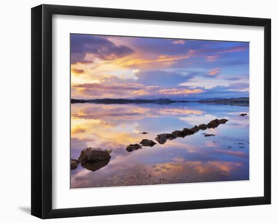 Ireland, Co.Donegal, Mulroy bay, Stepping stones at dusk-Shaun Egan-Framed Photographic Print