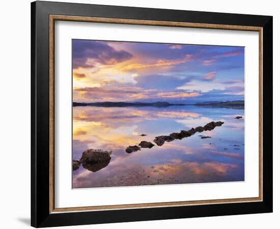 Ireland, Co.Donegal, Mulroy bay, Stepping stones at dusk-Shaun Egan-Framed Photographic Print