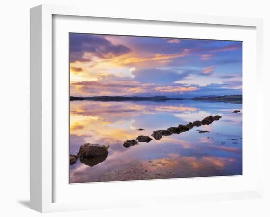 Ireland, Co.Donegal, Mulroy bay, Stepping stones at dusk-Shaun Egan-Framed Photographic Print