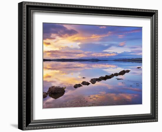 Ireland, Co.Donegal, Mulroy bay, Stepping stones at dusk-Shaun Egan-Framed Photographic Print