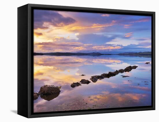 Ireland, Co.Donegal, Mulroy bay, Stepping stones at dusk-Shaun Egan-Framed Premier Image Canvas