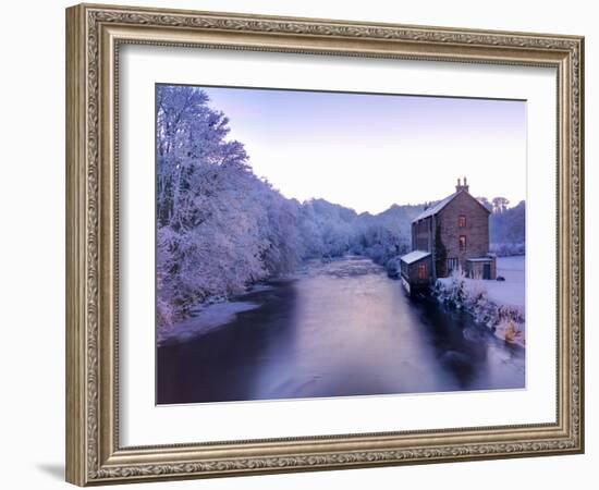 Ireland, Co.Donegal, Ramelton, River lennon in winter, House by river (PR)-Shaun Egan-Framed Photographic Print
