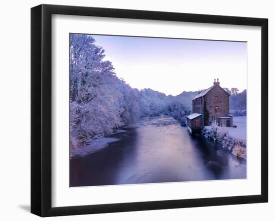 Ireland, Co.Donegal, Ramelton, River lennon in winter, House by river (PR)-Shaun Egan-Framed Photographic Print