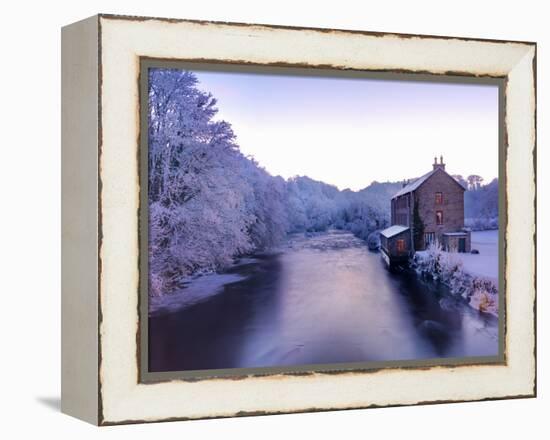 Ireland, Co.Donegal, Ramelton, River lennon in winter, House by river (PR)-Shaun Egan-Framed Premier Image Canvas