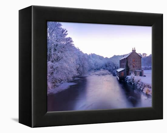 Ireland, Co.Donegal, Ramelton, River lennon in winter, House by river (PR)-Shaun Egan-Framed Premier Image Canvas