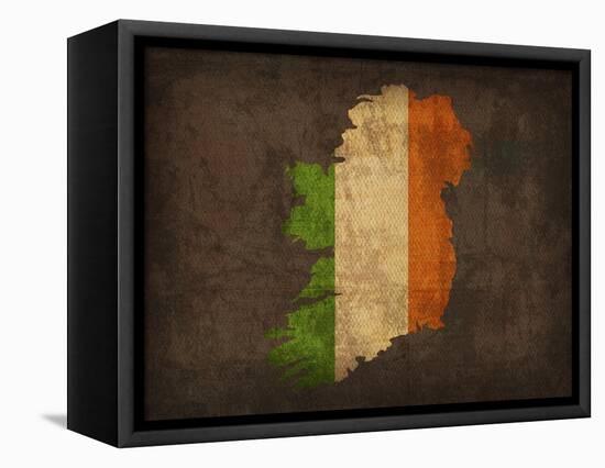 Ireland Country Flag Map-Red Atlas Designs-Framed Premier Image Canvas