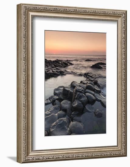 Ireland, County Antrim, Bushmills, Giants Causeway, basalt rock formation-Walter Bibikow-Framed Photographic Print