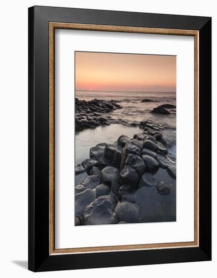 Ireland, County Antrim, Bushmills, Giants Causeway, basalt rock formation-Walter Bibikow-Framed Photographic Print