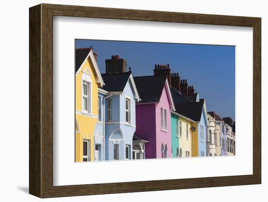 Ireland, County Antrim, Whitehead, colorful houses-Walter Bibikow-Framed Photographic Print