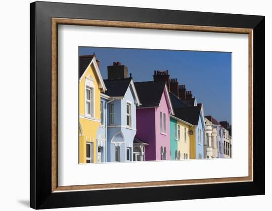 Ireland, County Antrim, Whitehead, colorful houses-Walter Bibikow-Framed Photographic Print