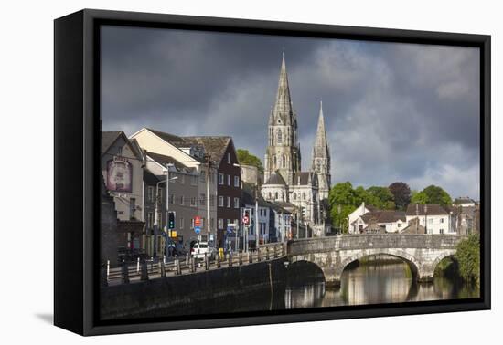 Ireland, County Cork, Cork City, St. Fin Barre's Cathedral seen from the River Lee-Walter Bibikow-Framed Premier Image Canvas