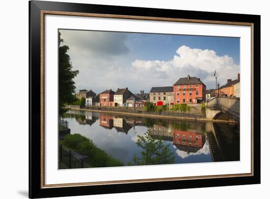 Ireland, County Kilkenny, Kilkenny City, pubs along River Nore-Walter Bibikow-Framed Premium Photographic Print