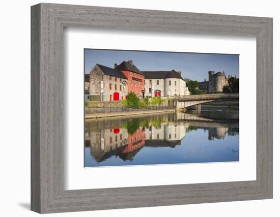 Ireland, County Kilkenny, pubs along River Nore and Kilkenny Castle-Walter Bibikow-Framed Photographic Print