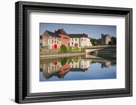Ireland, County Kilkenny, pubs along River Nore and Kilkenny Castle-Walter Bibikow-Framed Photographic Print