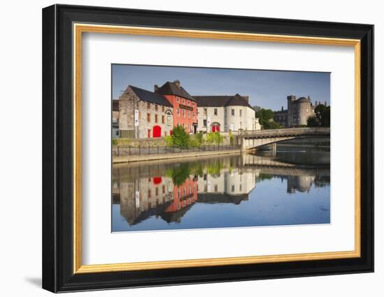 Ireland, County Kilkenny, pubs along River Nore and Kilkenny Castle-Walter Bibikow-Framed Photographic Print