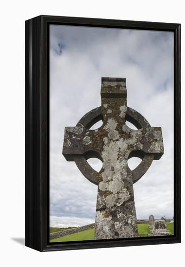 Ireland, County Tipperary, Cashel, Rock of Cashel, Celtic cross-Walter Bibikow-Framed Premier Image Canvas