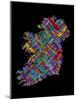 Ireland Eire City Text map-Michael Tompsett-Mounted Art Print