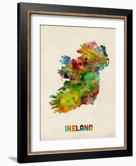 Ireland Eire Watercolor Map-Michael Tompsett-Framed Art Print