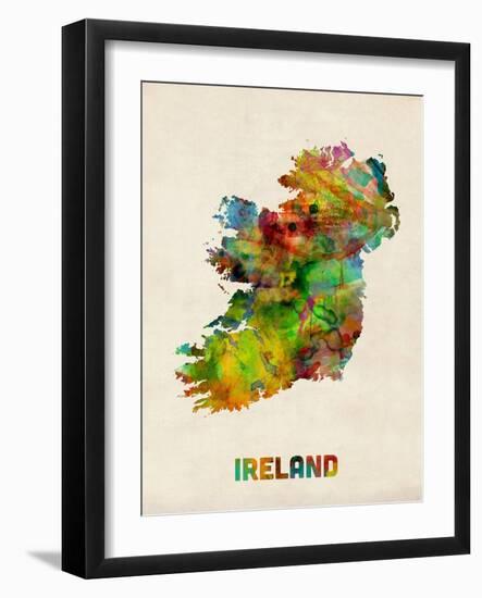 Ireland Eire Watercolor Map-Michael Tompsett-Framed Art Print