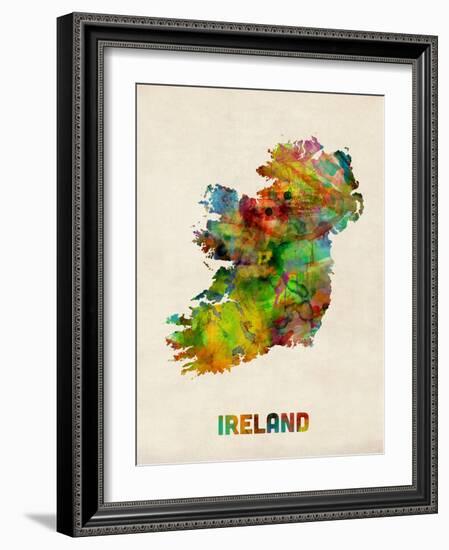 Ireland Eire Watercolor Map-Michael Tompsett-Framed Art Print