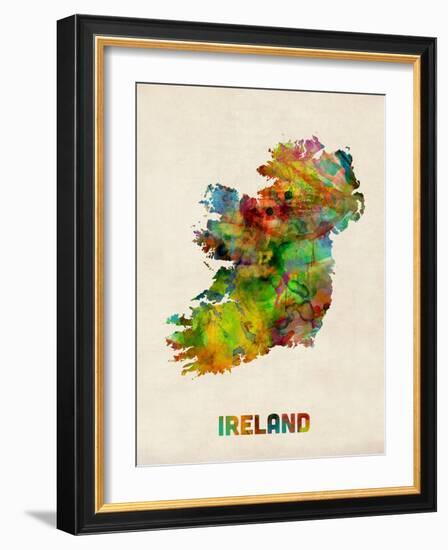 Ireland Eire Watercolor Map-Michael Tompsett-Framed Art Print