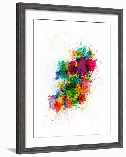 Ireland Map Paint Splashes-Michael Tompsett-Framed Art Print