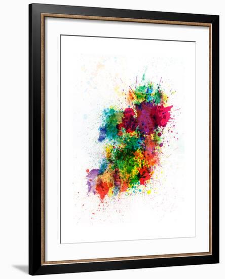 Ireland Map Paint Splashes-Michael Tompsett-Framed Art Print