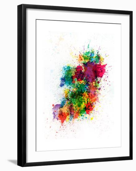 Ireland Map Paint Splashes-Michael Tompsett-Framed Art Print