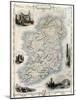 Ireland Old Map. Created By John Tallis, Published On Illustrated Atlas, London 1851-marzolino-Mounted Art Print