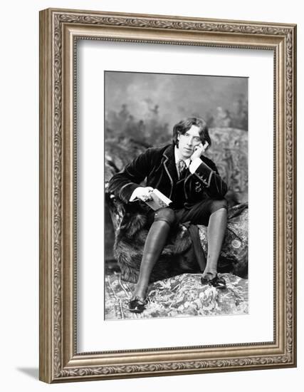 Ireland: Oscar Wilde (1854 - 1900), Irish writer and poet, 1882-null-Framed Photographic Print