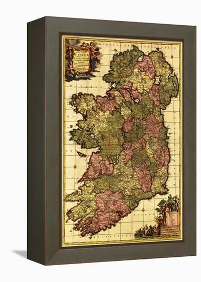 Ireland - Panoramic Map-Lantern Press-Framed Stretched Canvas