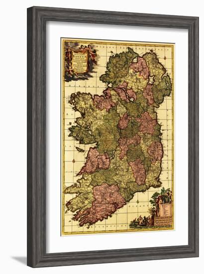 Ireland - Panoramic Map-Lantern Press-Framed Art Print