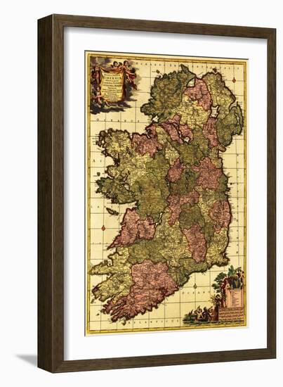 Ireland - Panoramic Map-Lantern Press-Framed Art Print