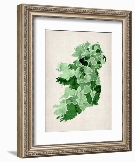 Ireland Watercolor Map-Michael Tompsett-Framed Art Print