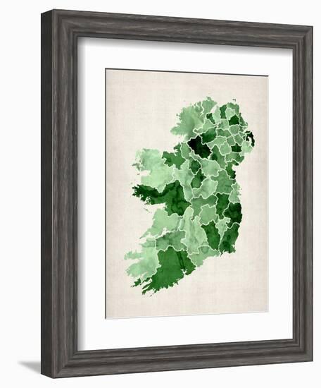 Ireland Watercolor Map-Michael Tompsett-Framed Art Print